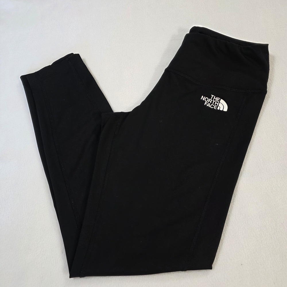 The North‎ Face Womens Black High Rise Logo Performance Leggings Size M Outdoor
